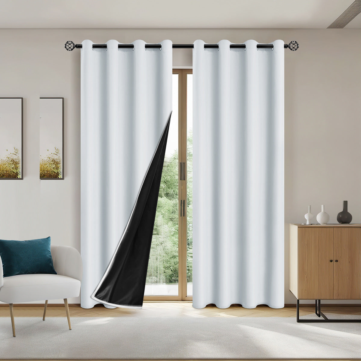 Pure Color Sun Blocking Window Curtain