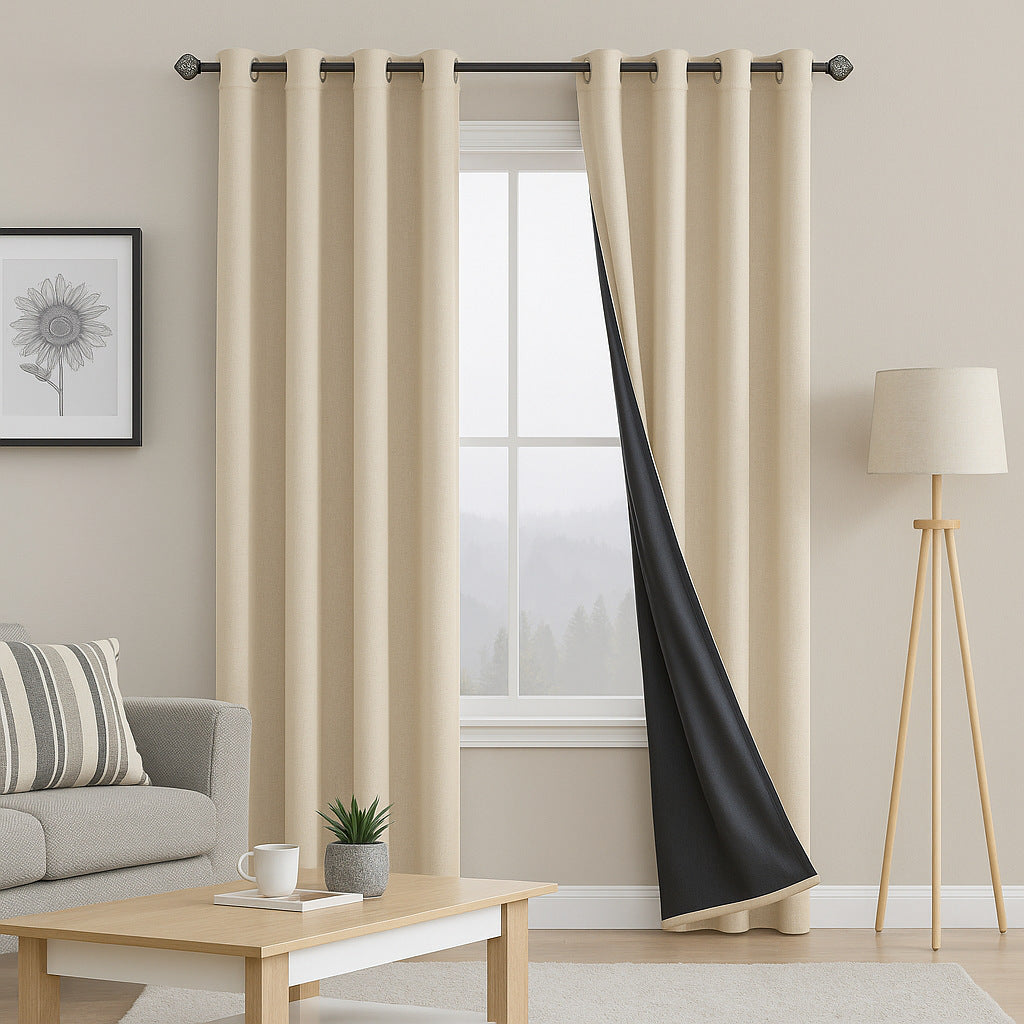 Pure Color Sun Blocking Window Curtain
