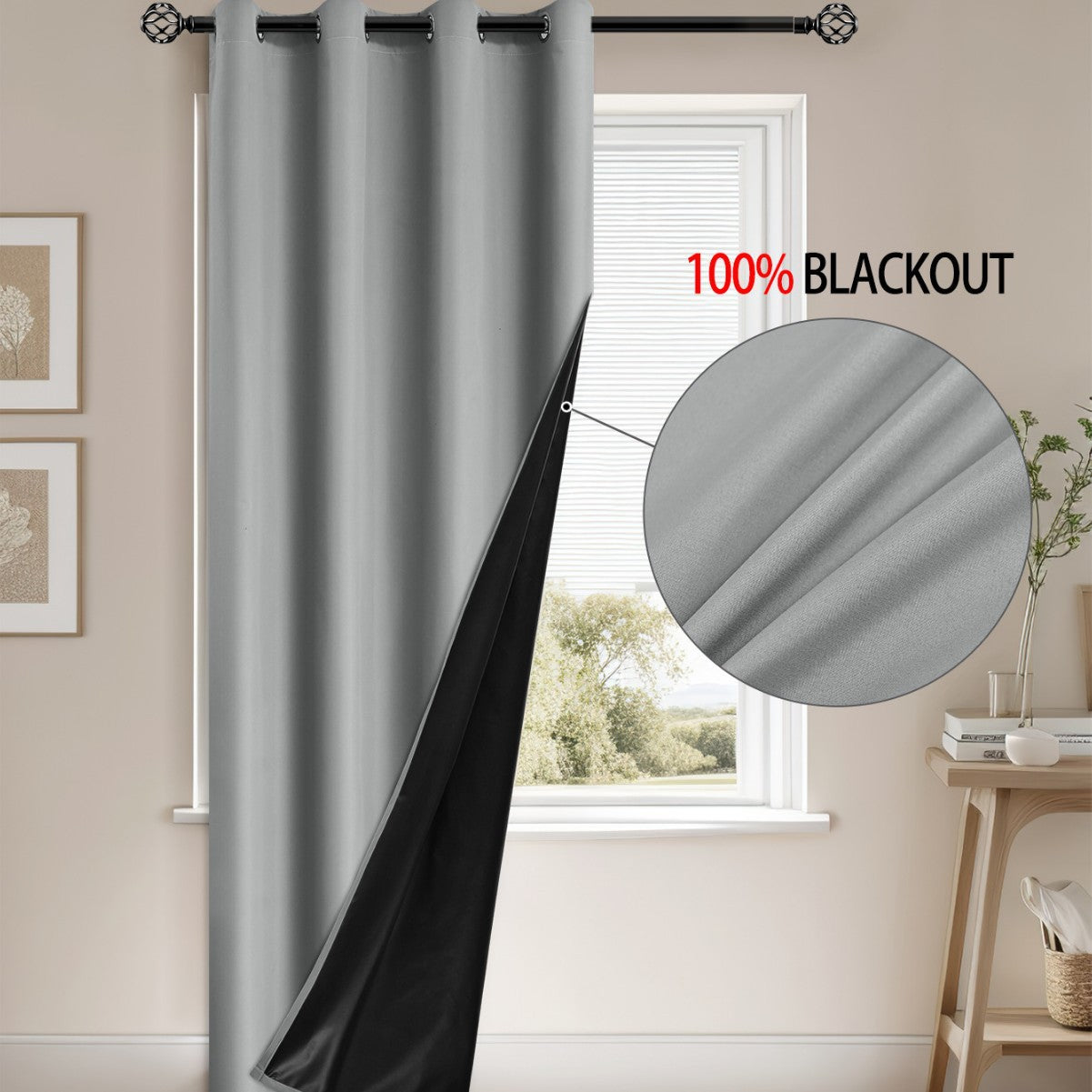 Pure Color Sun Blocking Window Curtain