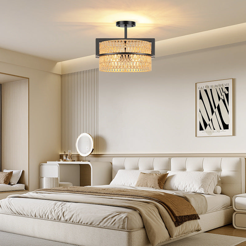 Ironwork rope woven ceiling lamp