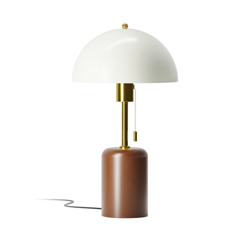 Vintage Solid Wood Bedside Table Lamp with LED Bulb