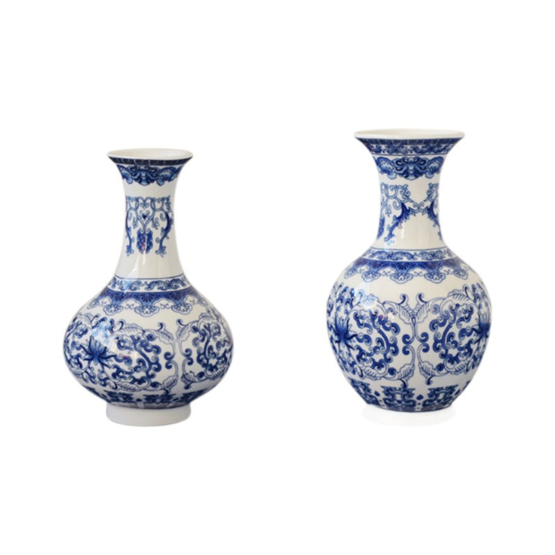 Antique Blue and White Porcelain Vase for Home Decor
