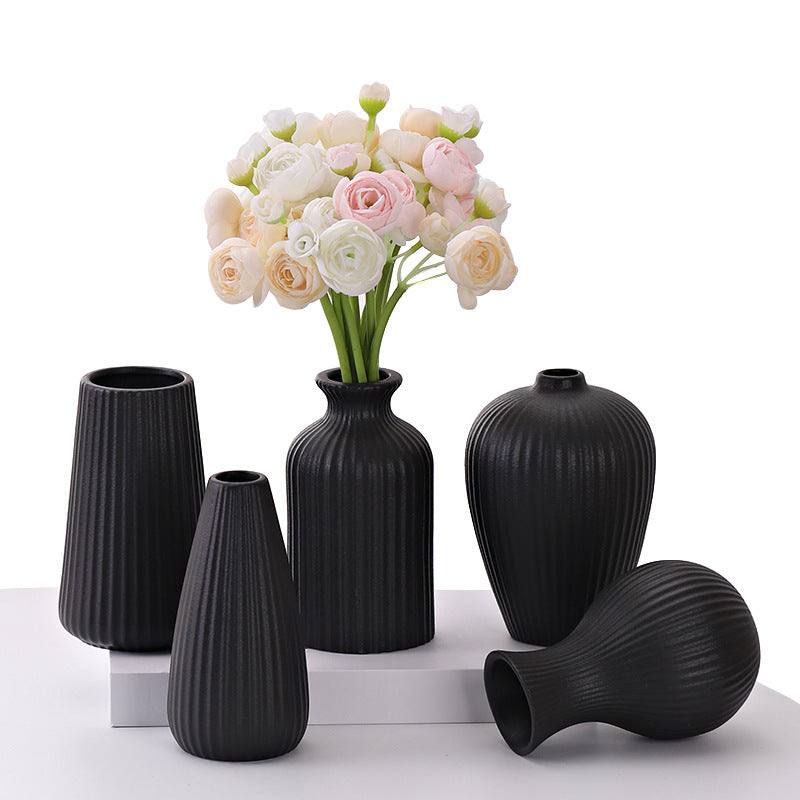 Ceramic Line Vase Nordic Minimalist Home Decor