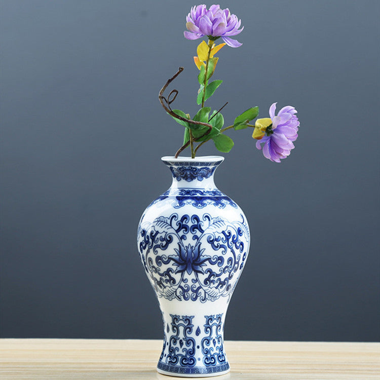 Antique Blue and White Porcelain Vase for Home Decor