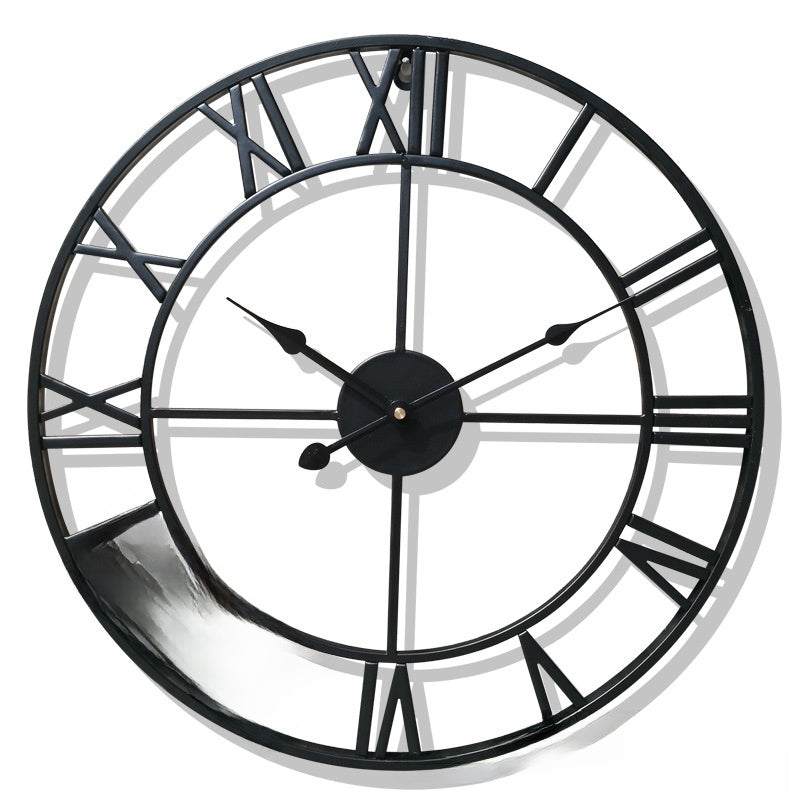 Scandinavian Iron Art Wall Clock Silent Battery Operated