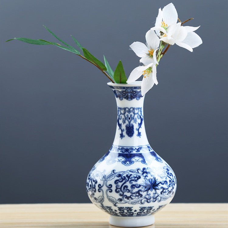 Antique Blue and White Porcelain Vase for Home Decor