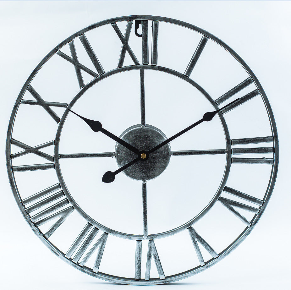 Scandinavian Iron Art Wall Clock Silent Battery Operated