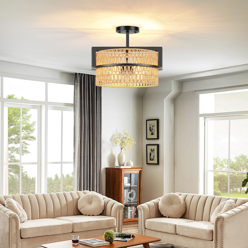 Ironwork rope woven ceiling lamp