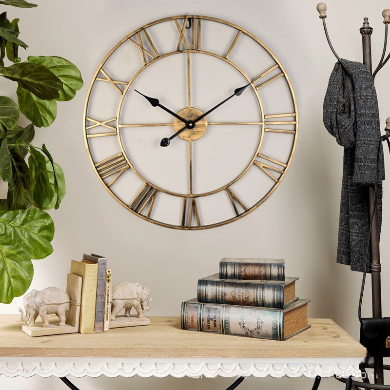 Scandinavian Iron Art Wall Clock Silent Battery Operated