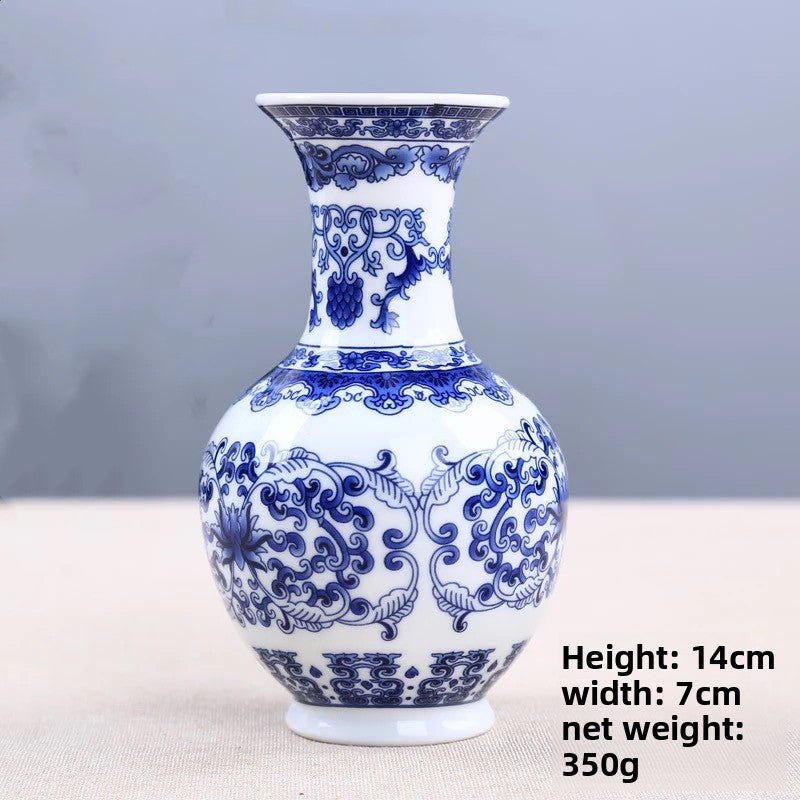 Antique Blue and White Porcelain Vase for Home Decor