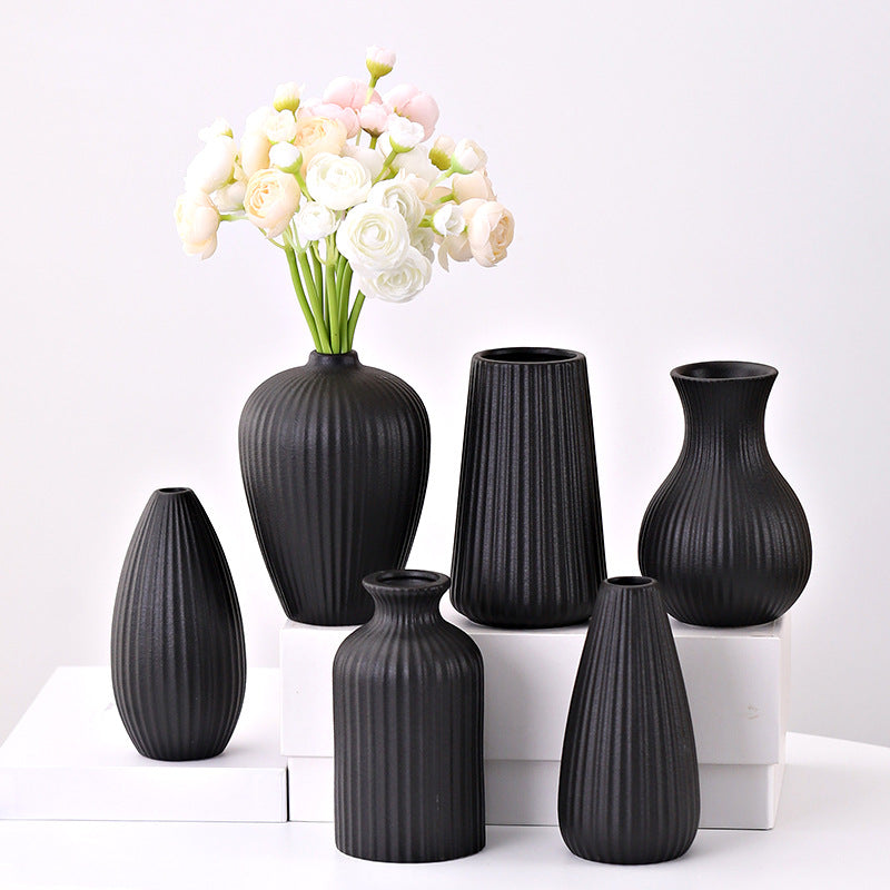 Ceramic Line Vase Nordic Minimalist Home Decor