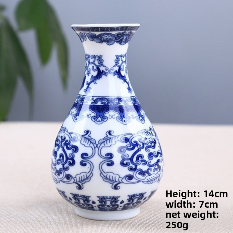 Antique Blue and White Porcelain Vase for Home Decor